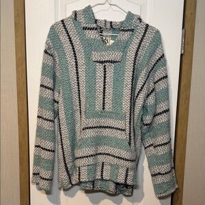 Men’s Baja Joe Hoodie- Mint and White